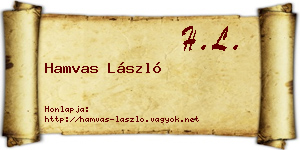 Hamvas László névjegykártya